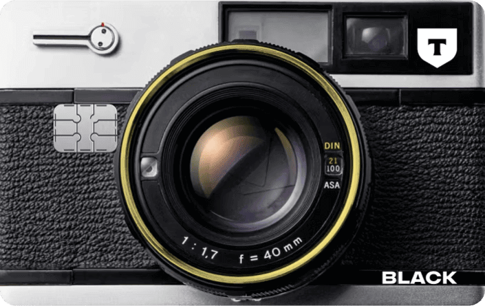 Карта Т-Банк Black с дизайном фотоаппарат